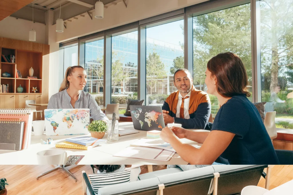 Team discussing a project